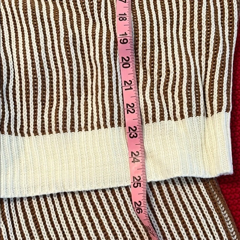BiBi White and Brown Sweater Pants And Top With Ribbed Knit Design Size XL - Picture 7 of 15